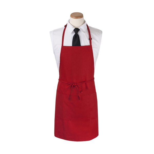 Ritz Chef's LineExtra-Bib Apron (3 pockets + pen pocket) 26x31 Red CL3PBIAELRD-1